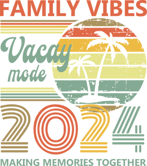 Vintage 2024 Family Vacation T-Shirt DTF Transfer Ready To Press