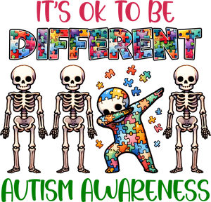 It's Ok To Be Different Autism Shirt DTF Transfer Ready To Press