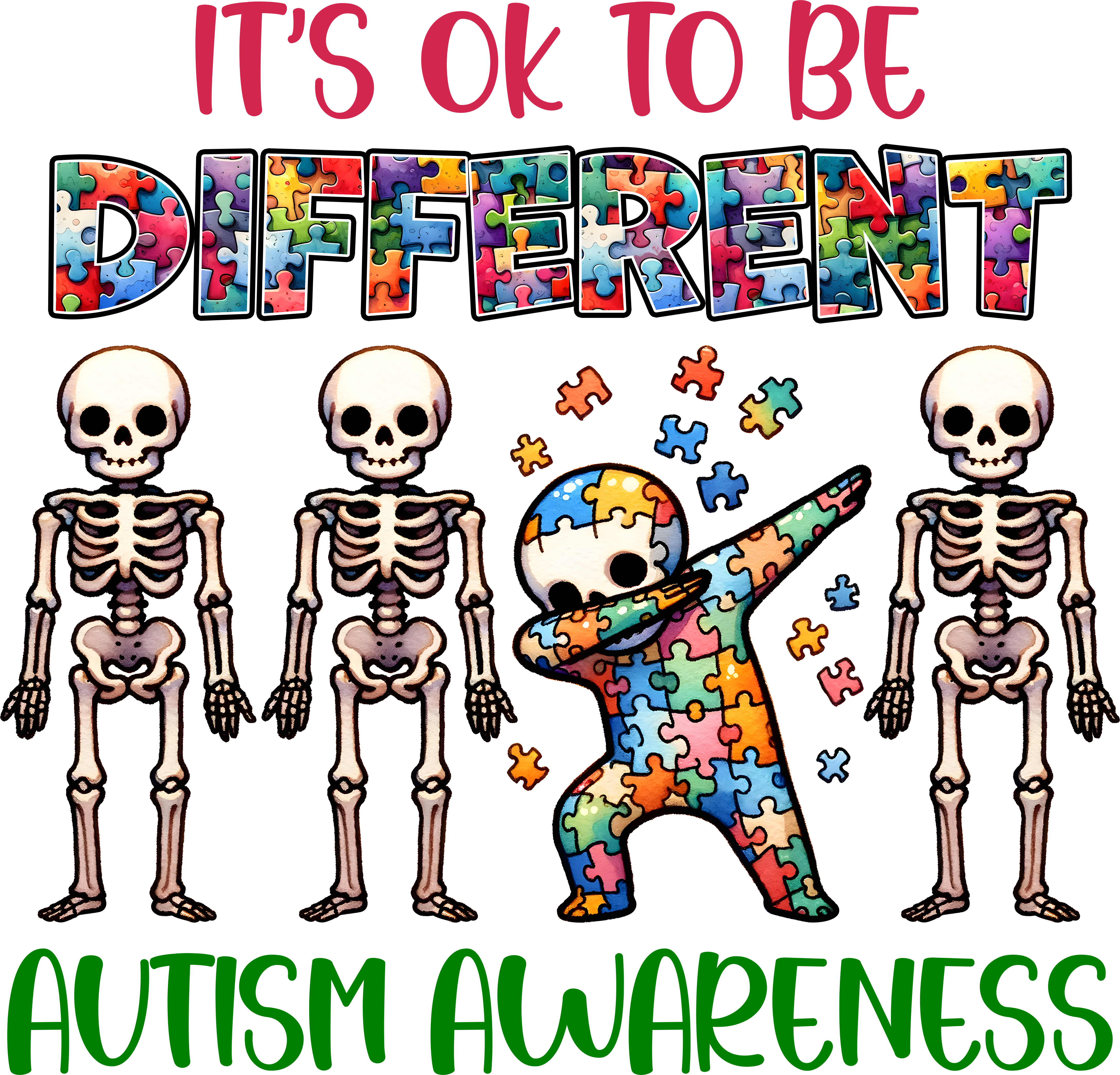 It's Ok To Be Different Autism Shirt DTF Transfer Ready To Press