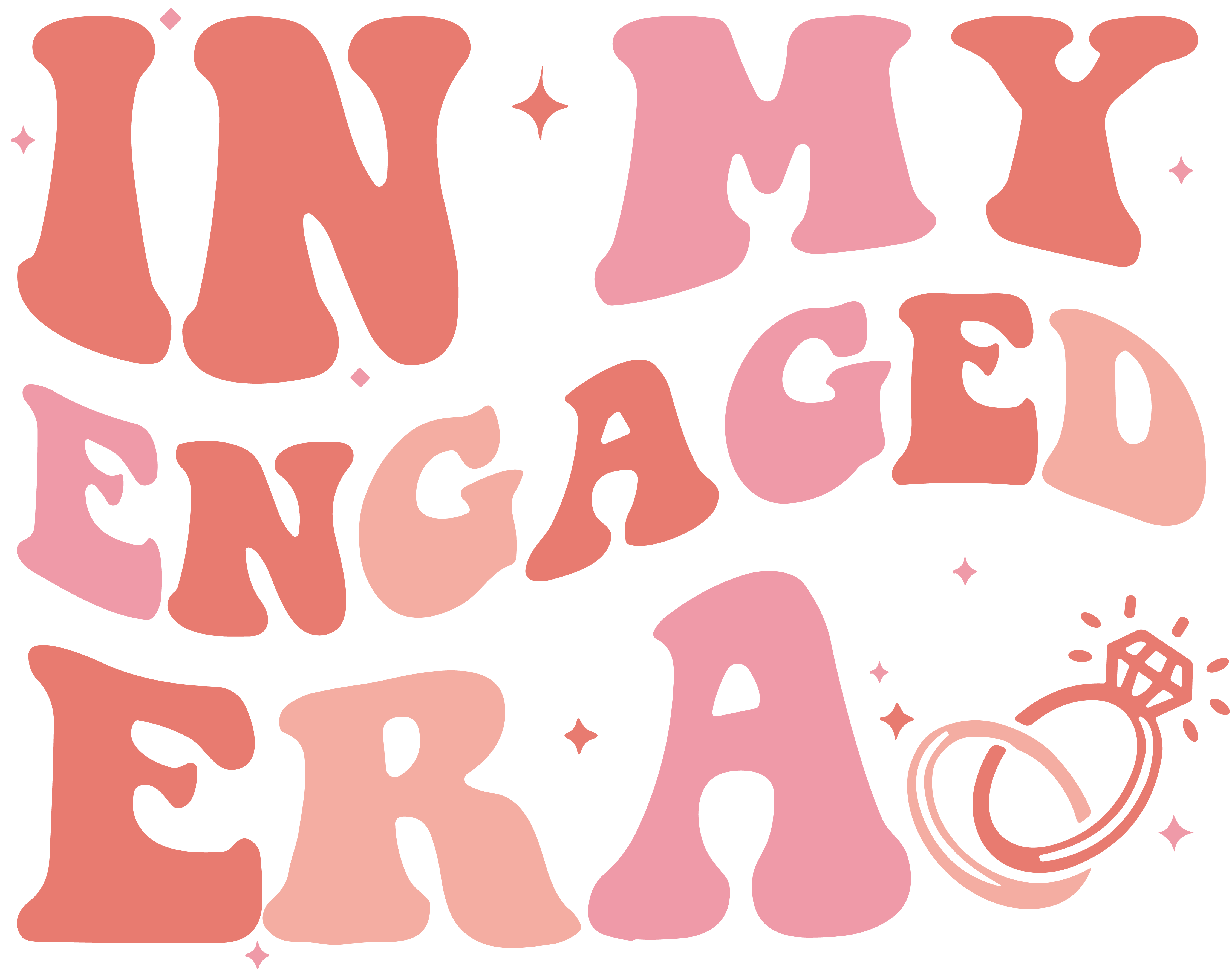 In My Engaged Era Bride Wedding T-Shirt DTF Transfer Ready To Press