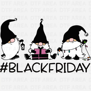 Black Friday Crew Shirt, Funny Black Friday Gnomes Christmas T-Shirt DTF Transfer Ready To Press