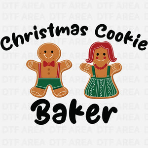 Christmas Cookie Baker Shirt, Gingerbread Cookies DTF Transfer Ready To Press