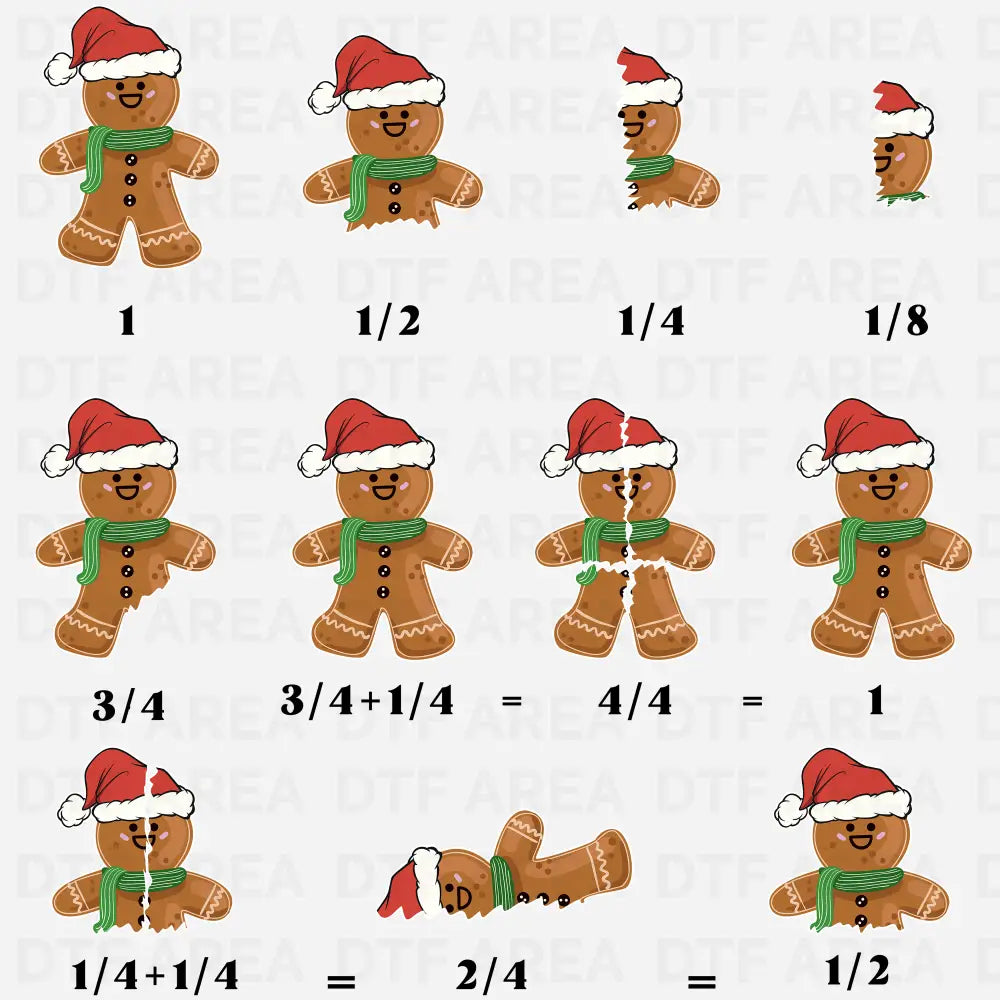 Christmas Gingerbread Math Shirt DTF Transfer Ready To Press