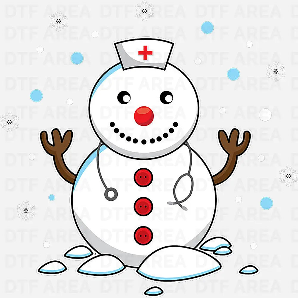 Christmas Nurse Snow Shirt, Festive Nurse T-Shirt DTF Transfer Ready To Press