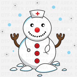 Christmas Nurse Snow Shirt, Festive Nurse T-Shirt DTF Transfer Ready To Press