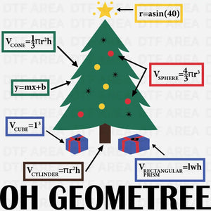 Christmas Oh Geometree T-Shirt DTF Transfer Ready To Press