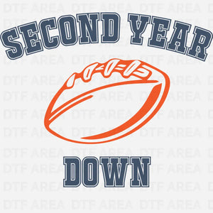 Custom Football Birthday, Second Year Down Design DTF Transfer Ready To Press