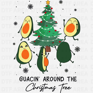 Guacin' Around the Christmas Tree Sweatshirt DTF Transfer Ready To Press