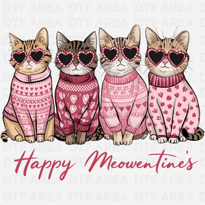 Happy Meowentine's Cat Shirt, Cat Lover Gift, DTF Transfer Ready To Press