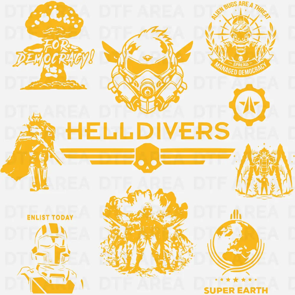 Helldivers, For Gaming Democracy DTF Transfer Ready To Press