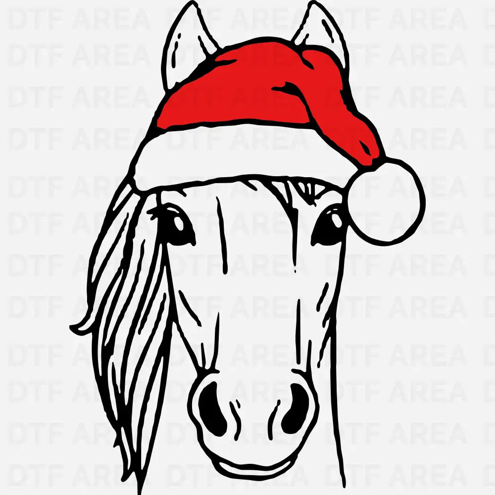 Horse Christmas Shirt, Festive Horse Lover T-Shirt DTF Transfer Ready To Press