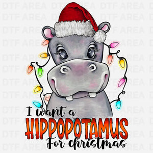 I Want A Hippopotamus For Christmas T-Shirt DTF Transfer Ready To Press