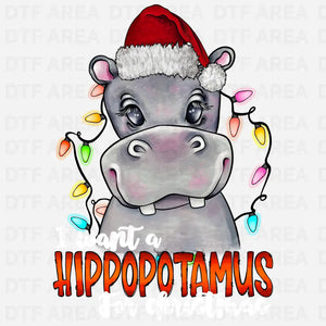 I Want A Hippopotamus For Christmas T-Shirt DTF Transfer Ready To Press