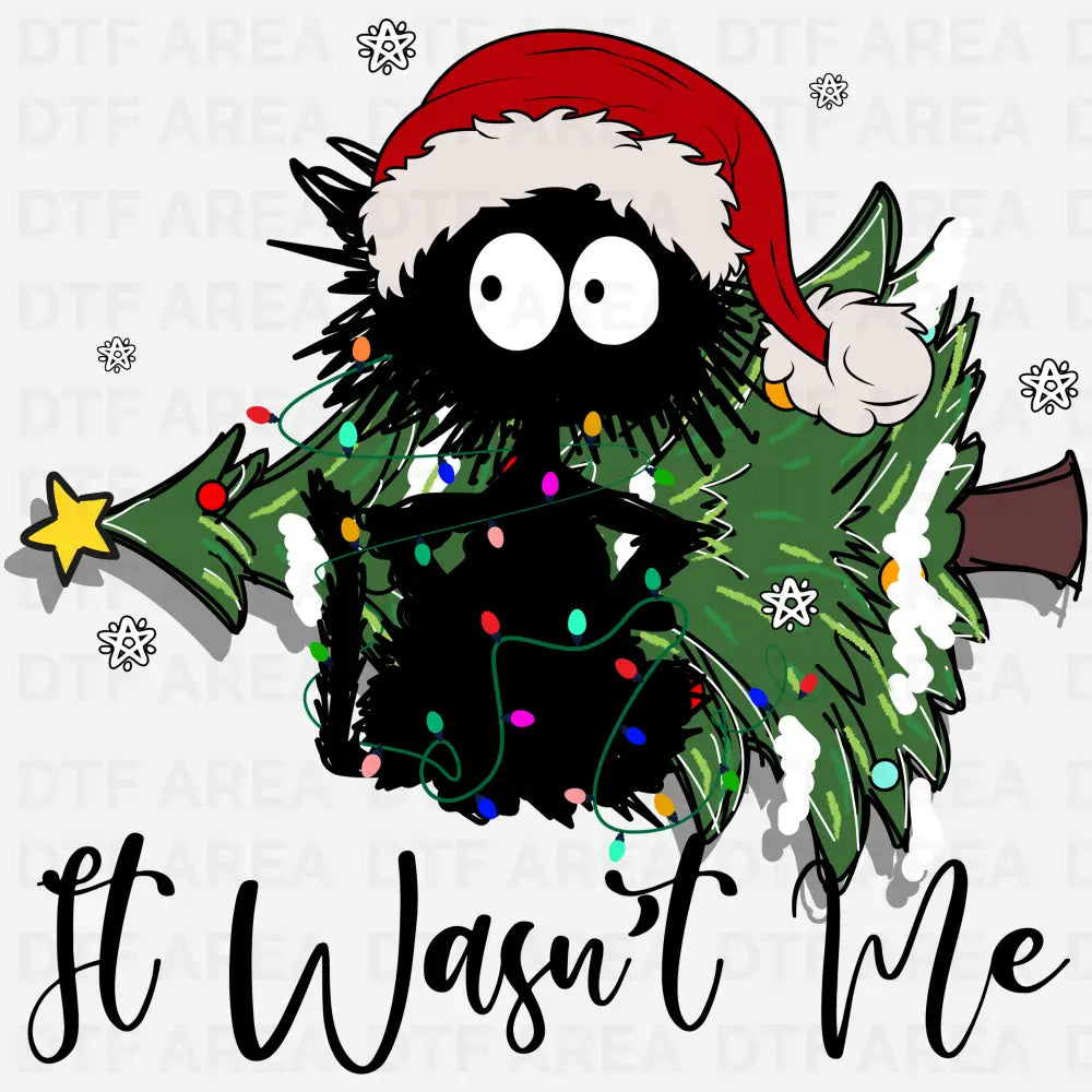 It Wasn't Me Cat Merry Christmas Shirt DTF Transfer Ready To Press