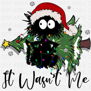 It Wasn't Me Cat Merry Christmas Shirt DTF Transfer Ready To Press