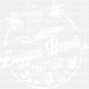 Laguna Beach, Coastal Vibes Design DTF Transfer Ready To Press