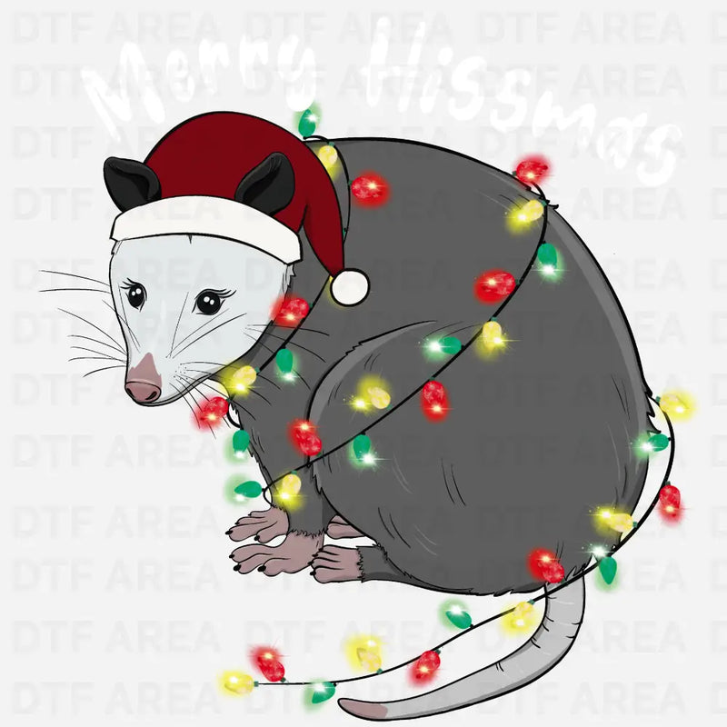 Merry Hissmas Christmas Shirt, Opossum T-Shirt DTF Transfer Ready To Press