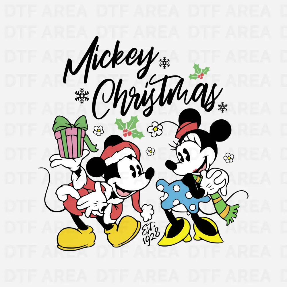 Mickey Christmas Shirt DTF Transfer Ready To Press