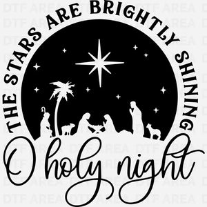 O Holy Night Shirt, Cute Christmas Shirt DTF Transfer Ready To Press