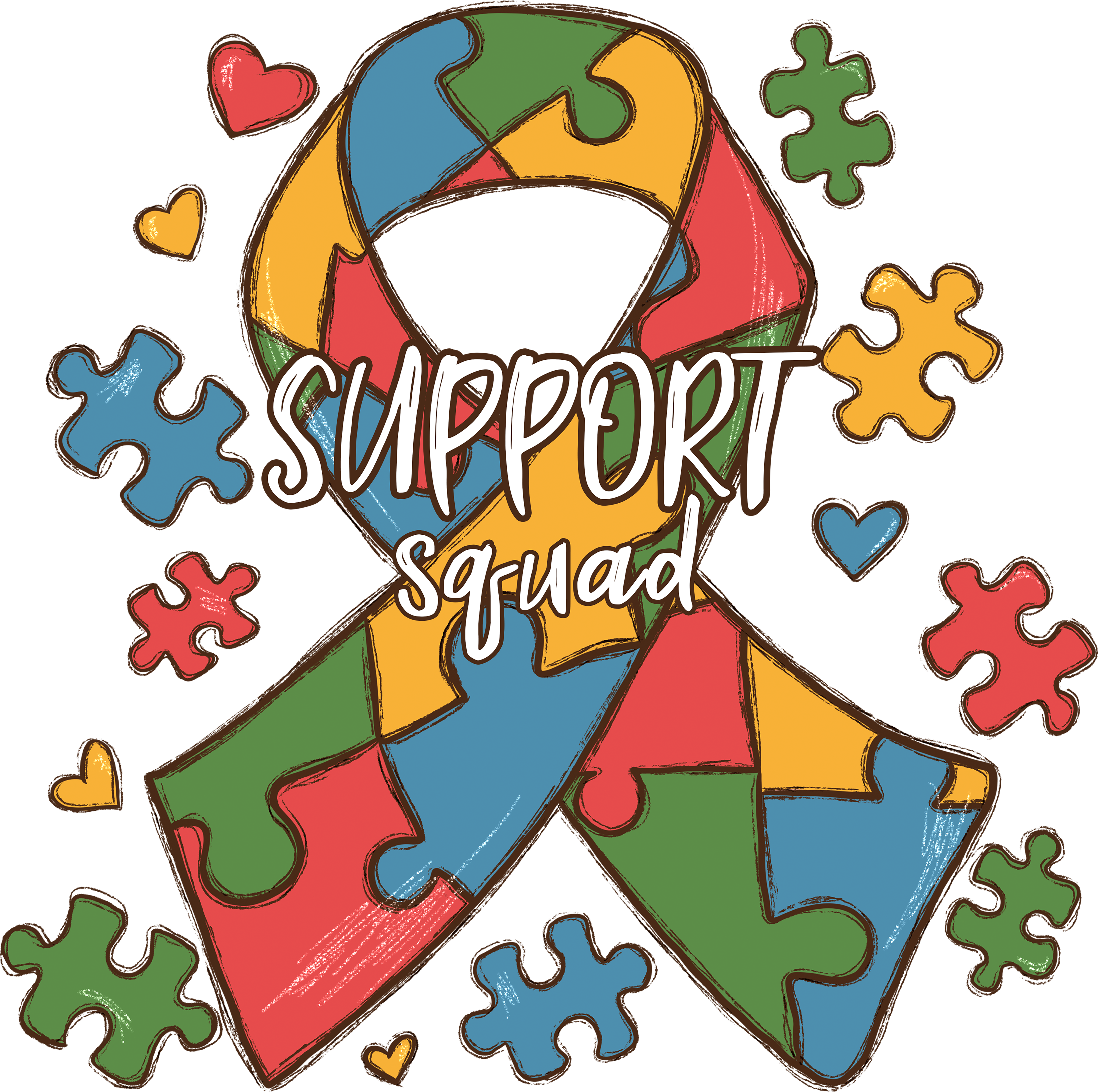 Autism Support Squad Puzzle Shirt DTF Transfer Ready To Press