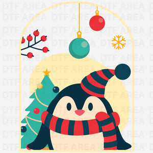 Penguin Christmas Shirt, Holiday Winter Tee DTF Transfer Ready To Press