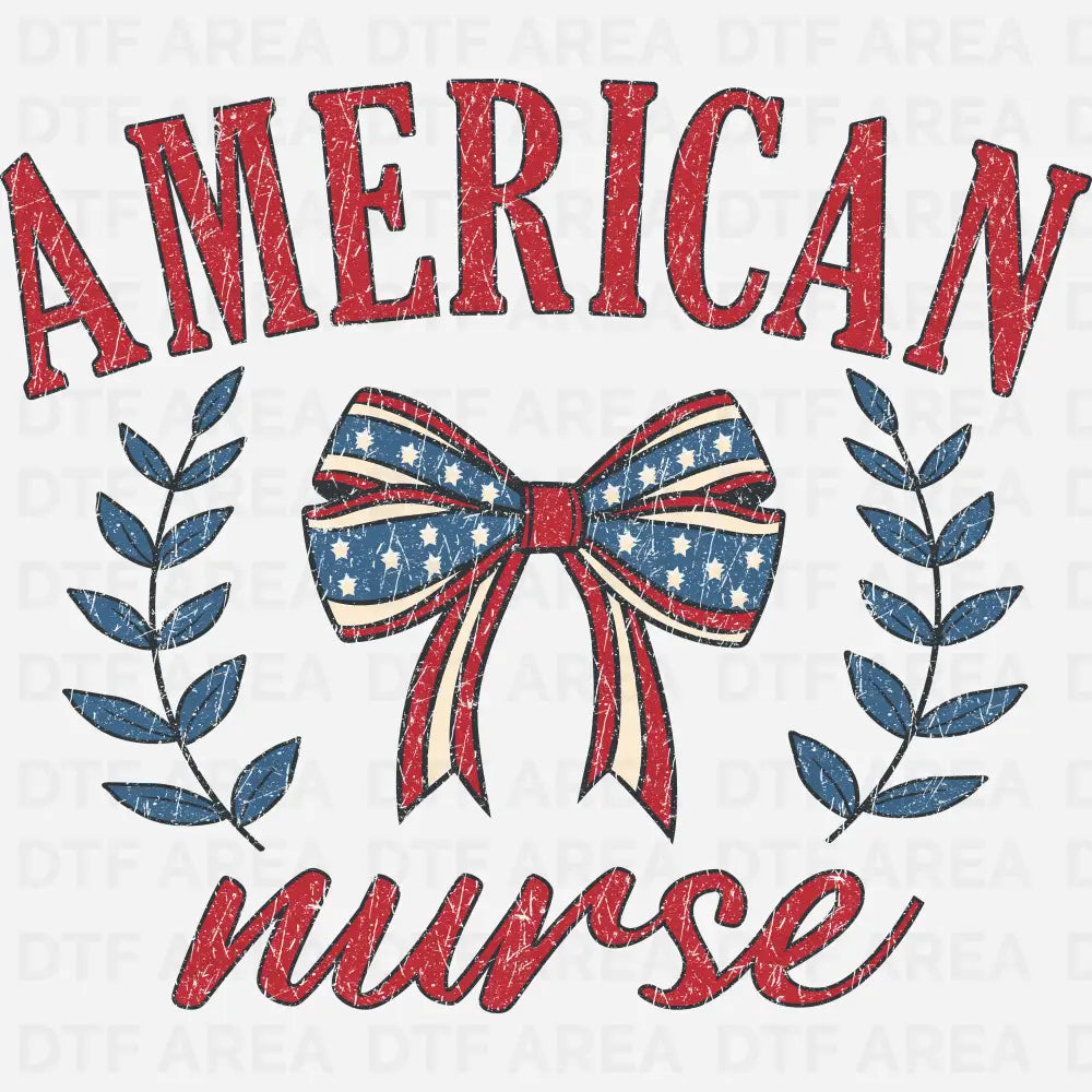 Retro American Nurse Independence Day T-Shirt DTF Transfer Ready To Press