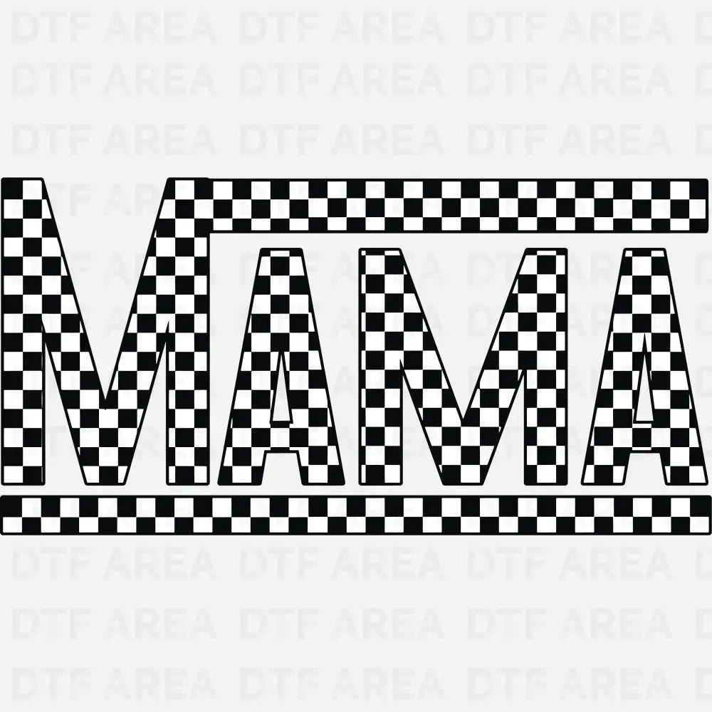 Retro Checkered Mama DTF Transfer Ready To Press