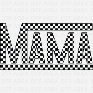 Retro Checkered Mama DTF Transfer Ready To Press