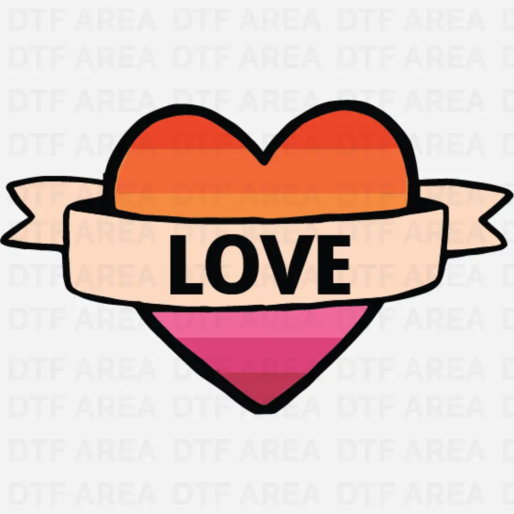 Retro Love Valentine’s Day, LGBTQ Heart, DTF Transfer Ready To Press