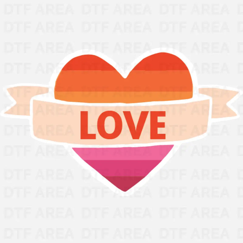 Retro Love Valentine’s Day, LGBTQ Heart, DTF Transfer Ready To Press