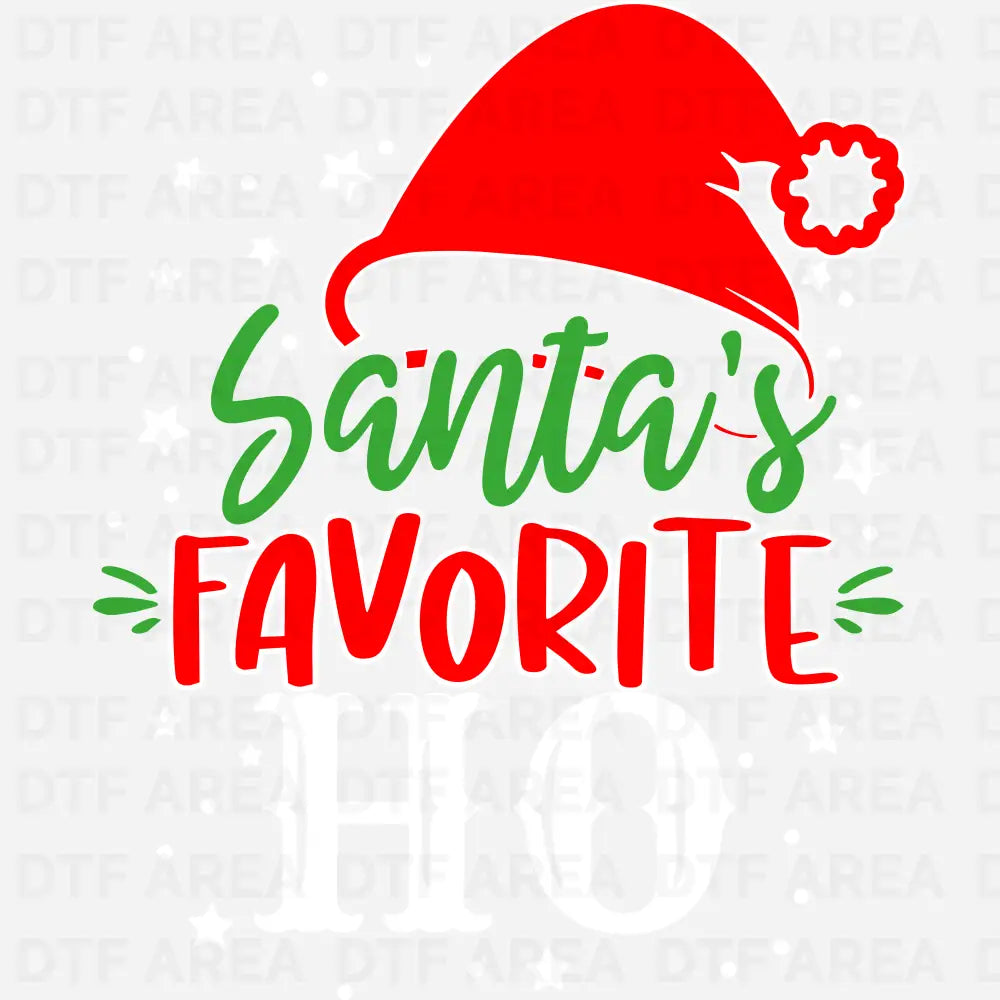 Santa's Favorite Ho Shirt, Humorous Christmas Sweatshirt DTF Transfer Ready To Press