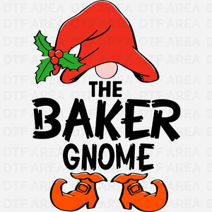 The Baker Gnome T-Shirt, Christmas Baking Squad Tee DTF Transfer Ready To Press