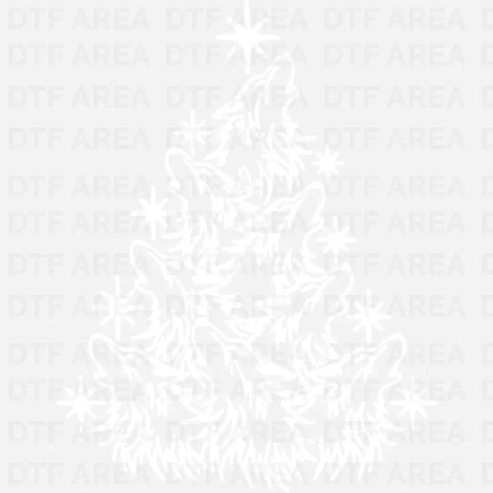 Wolf Christmas Tree Shirt, Wolf Lover Xmas T-Shirt DTF Transfer Ready To Press