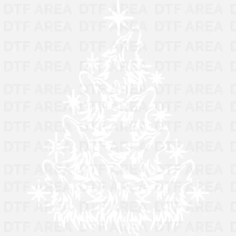 Wolf Christmas Tree Shirt, Wolf Lover Xmas T-Shirt DTF Transfer Ready To Press