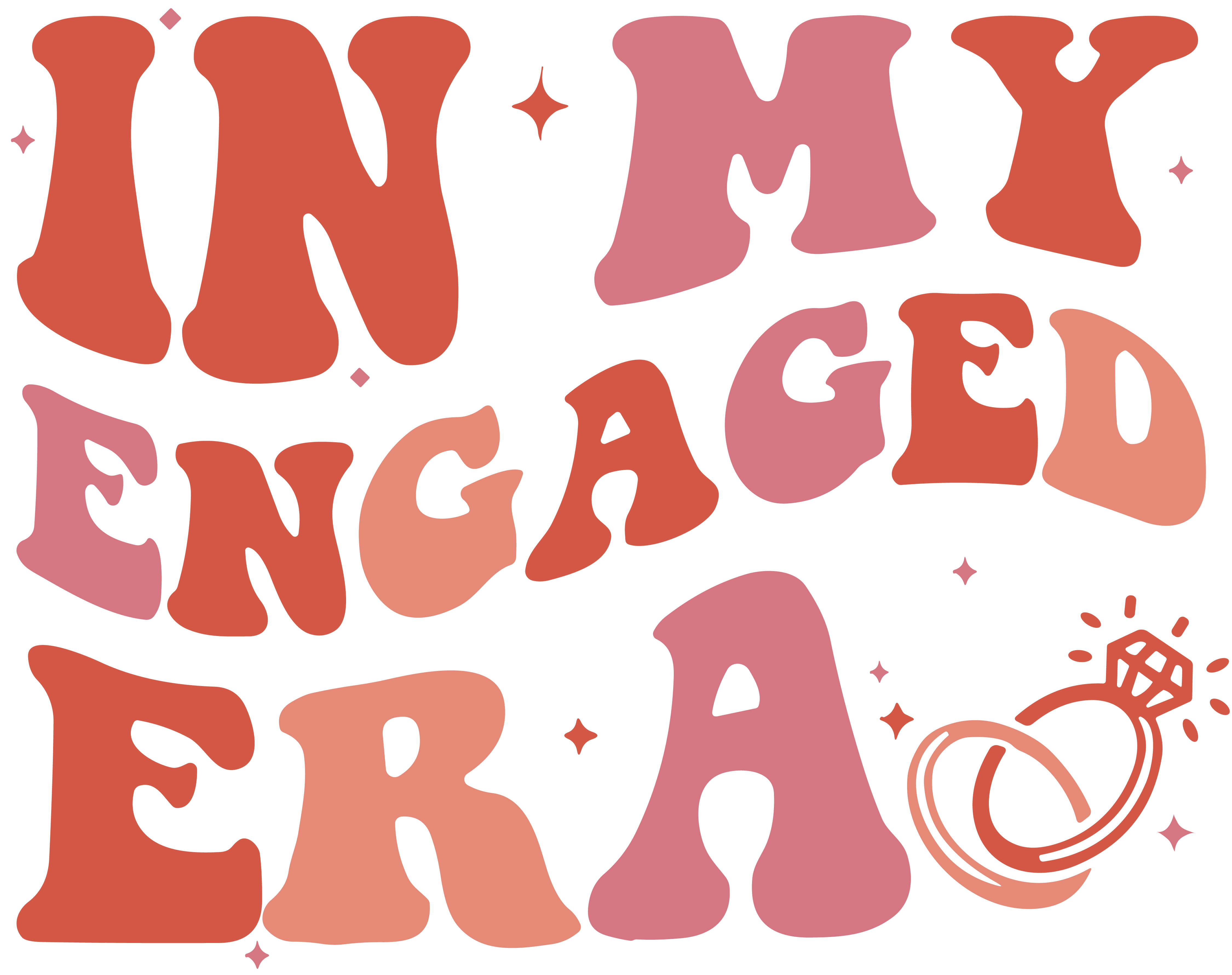 In My Engaged Era Bride Wedding T-Shirt DTF Transfer Ready To Press