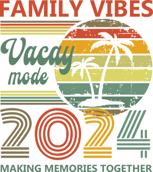 Vintage 2024 Family Vacation T-Shirt DTF Transfer Ready To Press